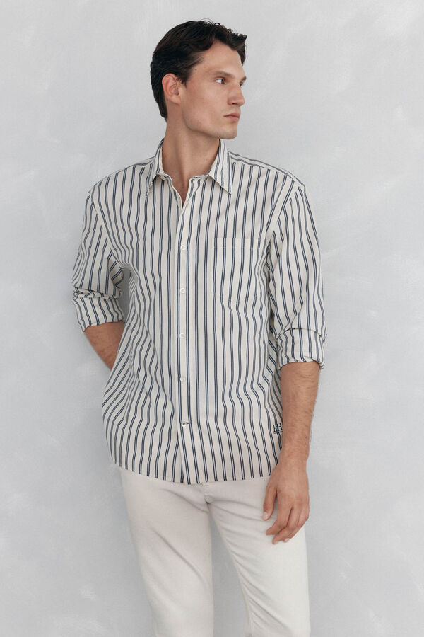 Pedro del Hierro Camisa rayas Blanco