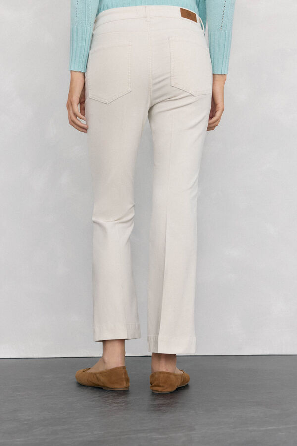 Pedro del Hierro Pantalones terciopelo flare cropped Crudo