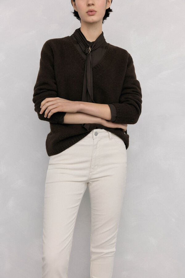 Pedro del Hierro Pantalones pana push up Crudo