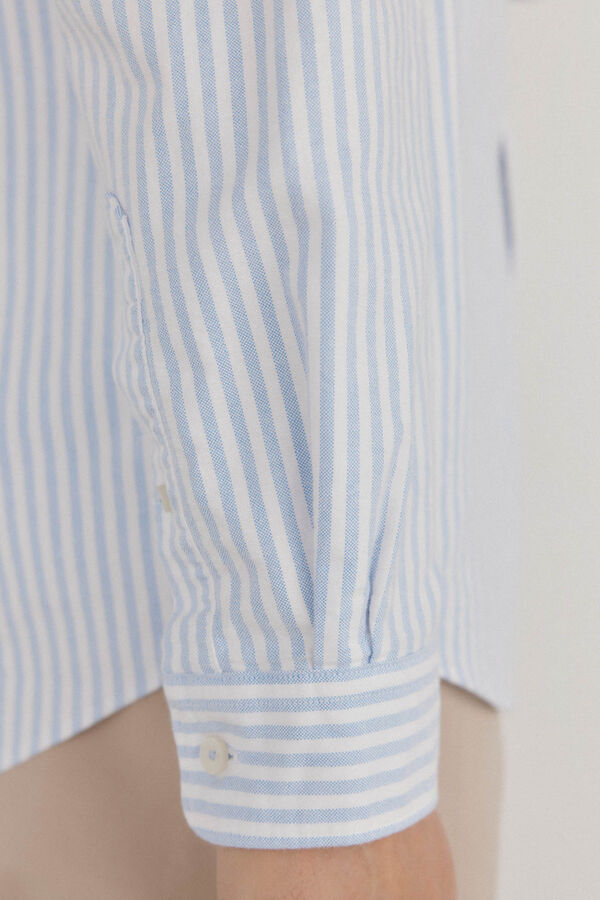 Pedro del Hierro Camisa iconic oxford de raya candela Azul