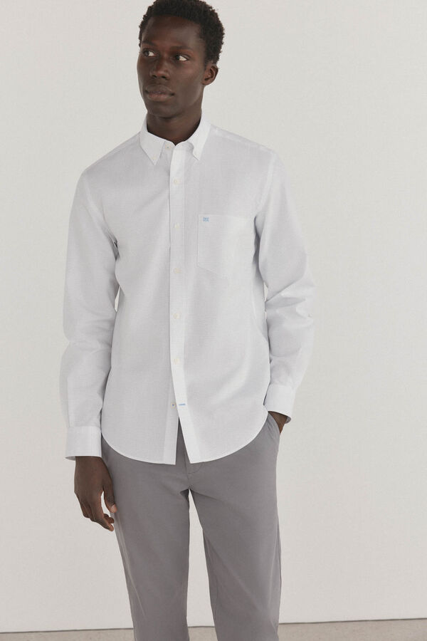 Pedro del Hierro Camisa de cuadros non iron + antimanchas Blanco