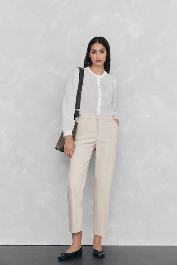 Pedro del Hierro Pantalones straight classic Beige