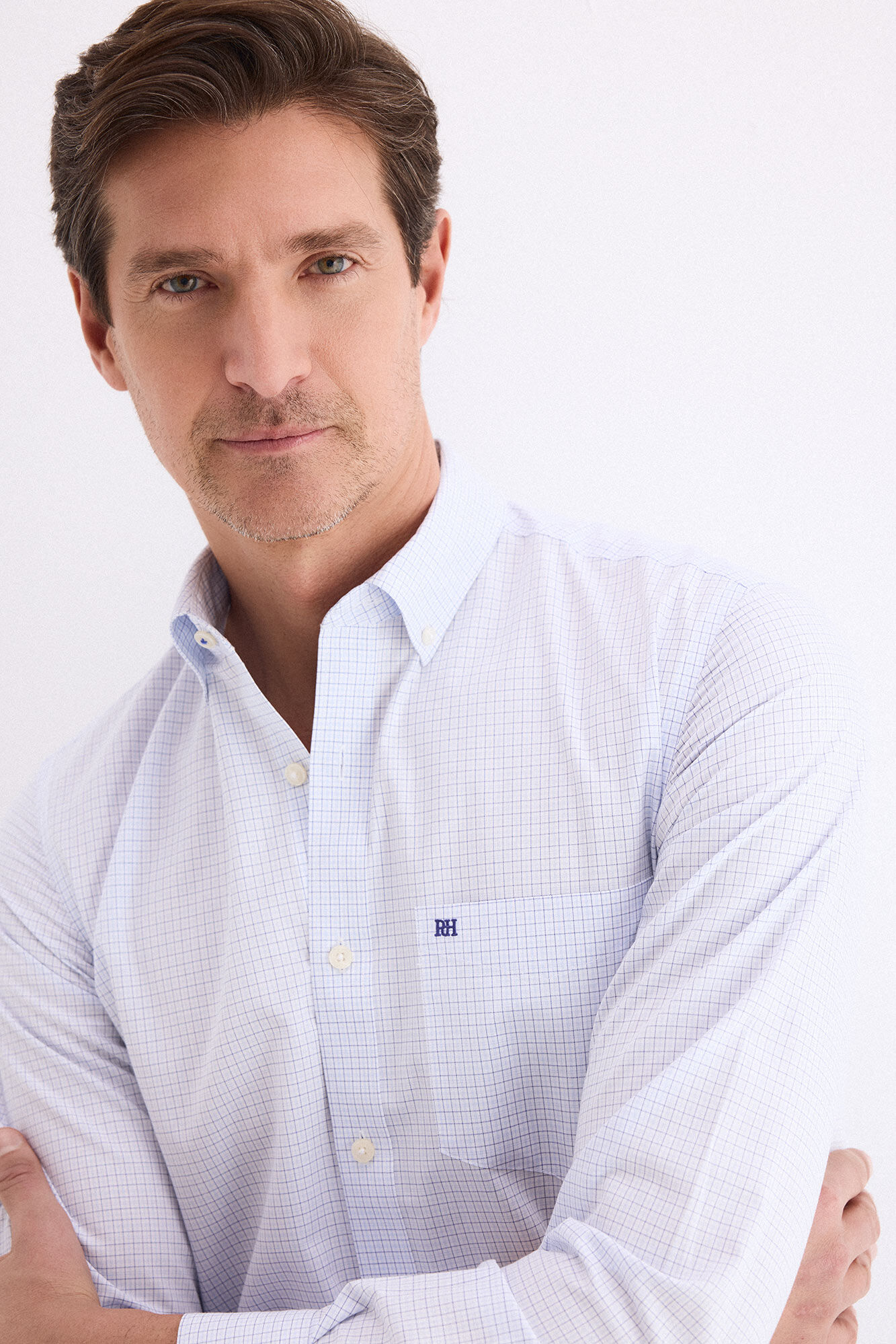 Pedro del Hierro Camisa non iron + antimanchas cuadros