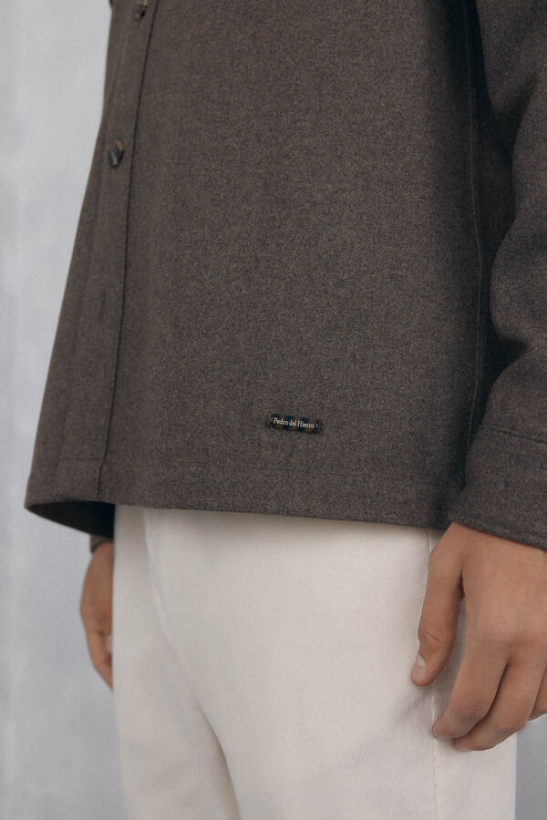 Pedro del Hierro Sobrecamisa lana lisa Marr&oacute;n