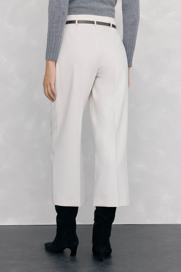 Pedro del Hierro Pantal&oacute;n culotte con cintur&oacute;n Beige