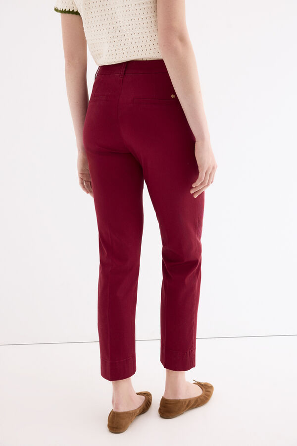 Pedro del Hierro Pantalones slim cl&aacute;sicos Burdeos