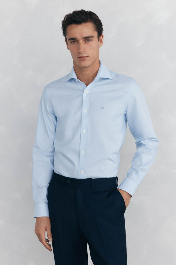 Pedro del Hierro Camisa de vestir de rayas non iron + antimanchas Blanco