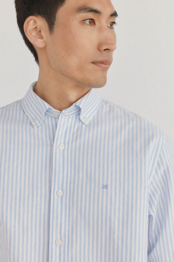 Pedro del Hierro Camisa iconic oxford de raya candela Azul