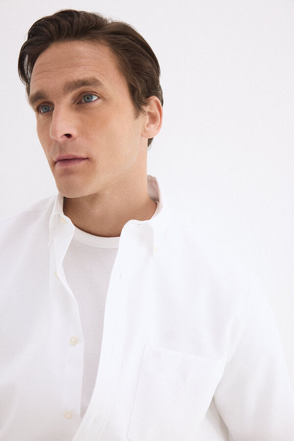 Pedro del Hierro Camisa non iron oxford liso Blanco