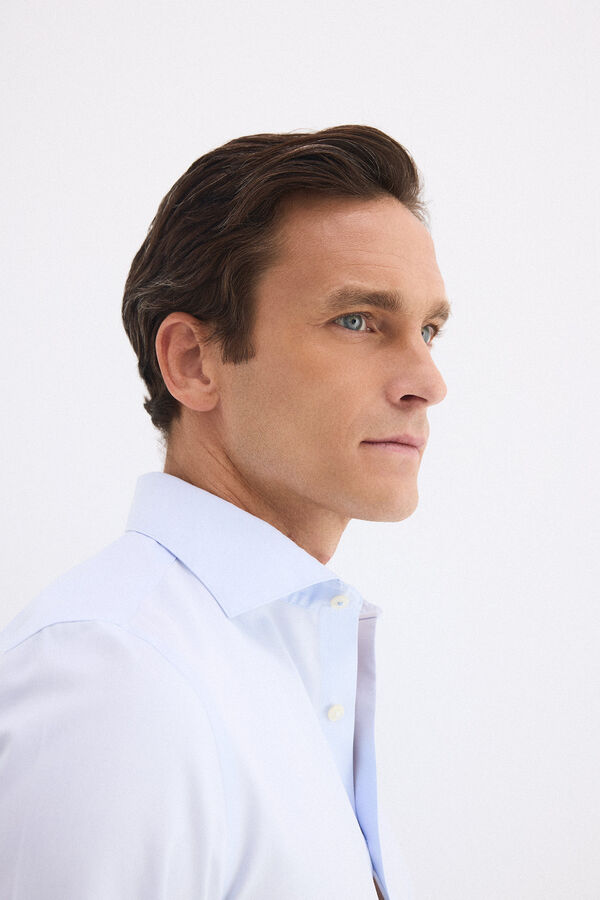 Pedro del Hierro Camisa vestir lisa non iron + antimanchas slim fit Azul