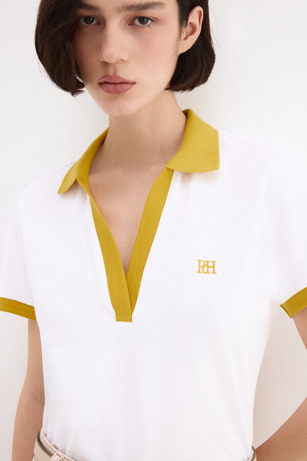 Pedro del Hierro Polo manga corta contrastes Blanco