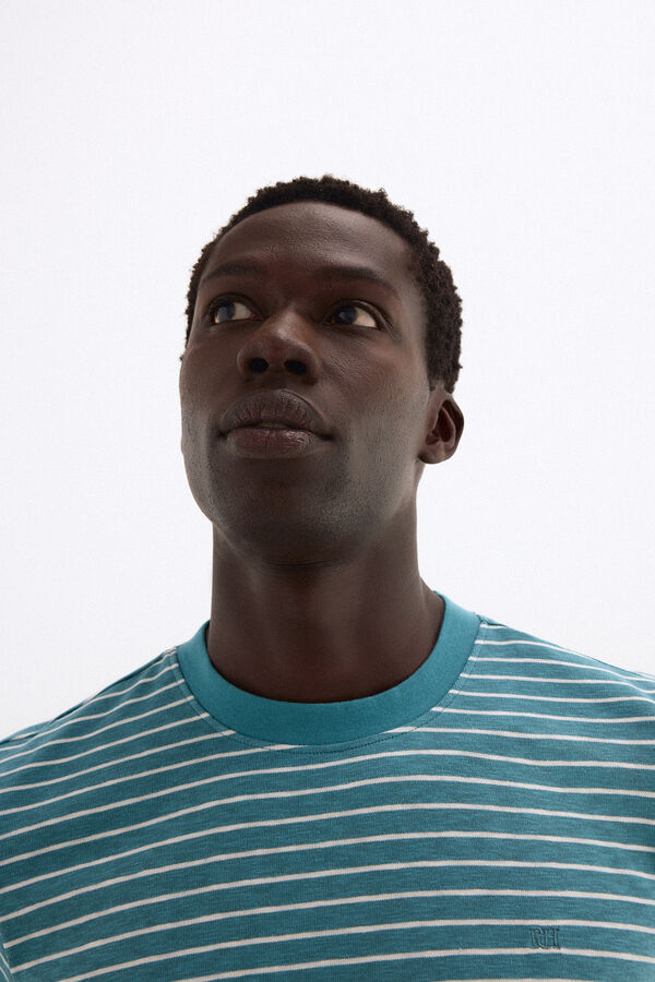 Pedro del Hierro Camiseta rayas Turquesa
