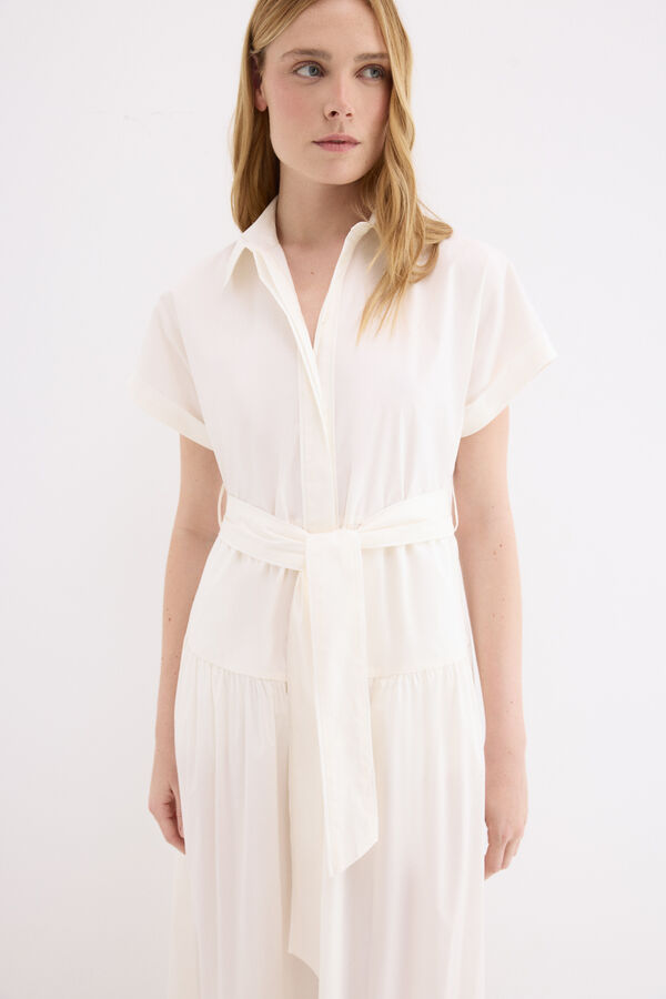 Pedro del Hierro Vestido camisero de popel&iacute;n Marr&oacute;n