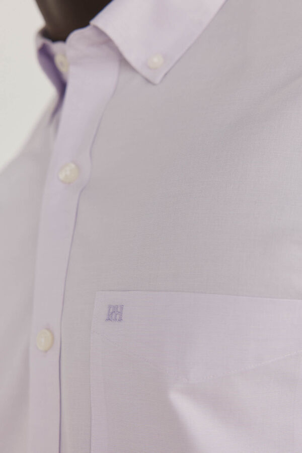Pedro del Hierro Camisa non iron + antimanchas lisa Morado