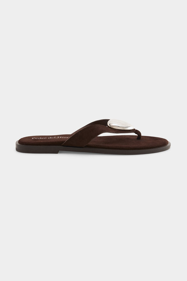 Pedro del Hierro Sandalia joya Marr&oacute;n