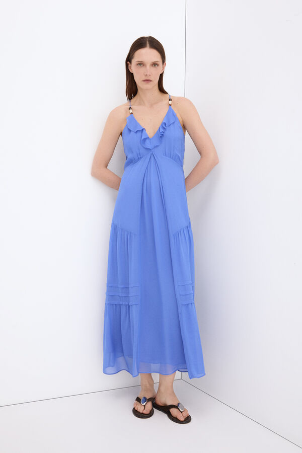Pedro del Hierro Vestido fluido tirantes Azul