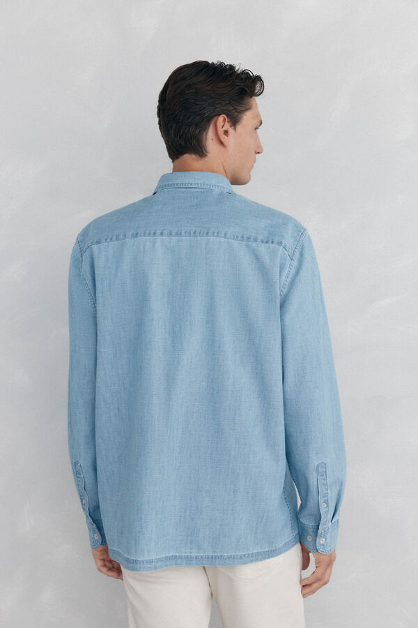 Pedro del Hierro Camisa chambray Azul