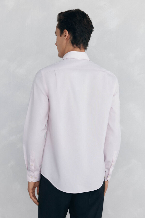 Pedro del Hierro Camisa vestir lisa non iron + antimanchas Rosa