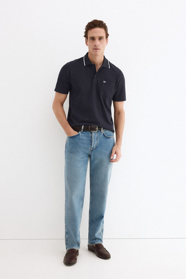 Pedro del Hierro Polo textura Azul
