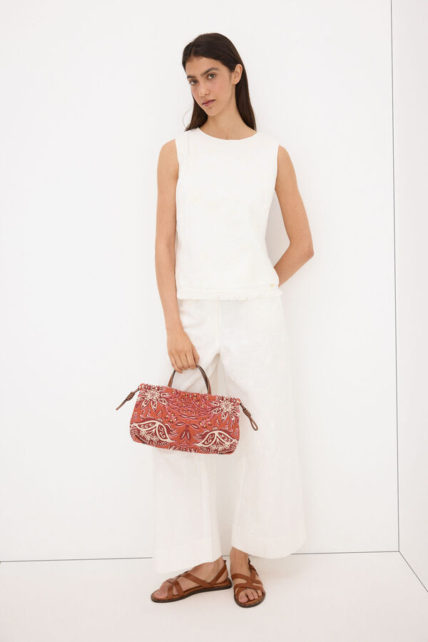 Pedro del Hierro Top bordado Blanco