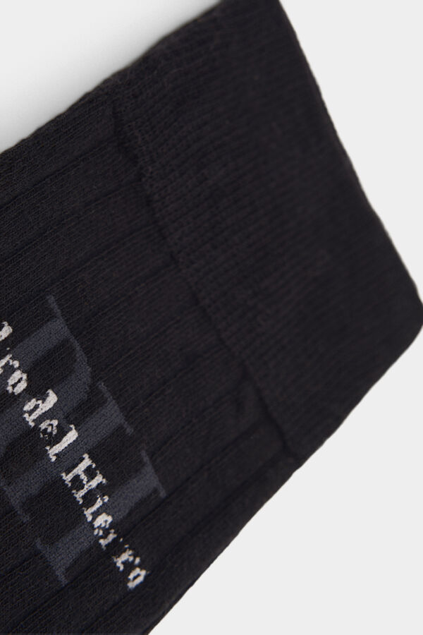 Pedro del Hierro Calcet&iacute;n algod&oacute;n logo Negro