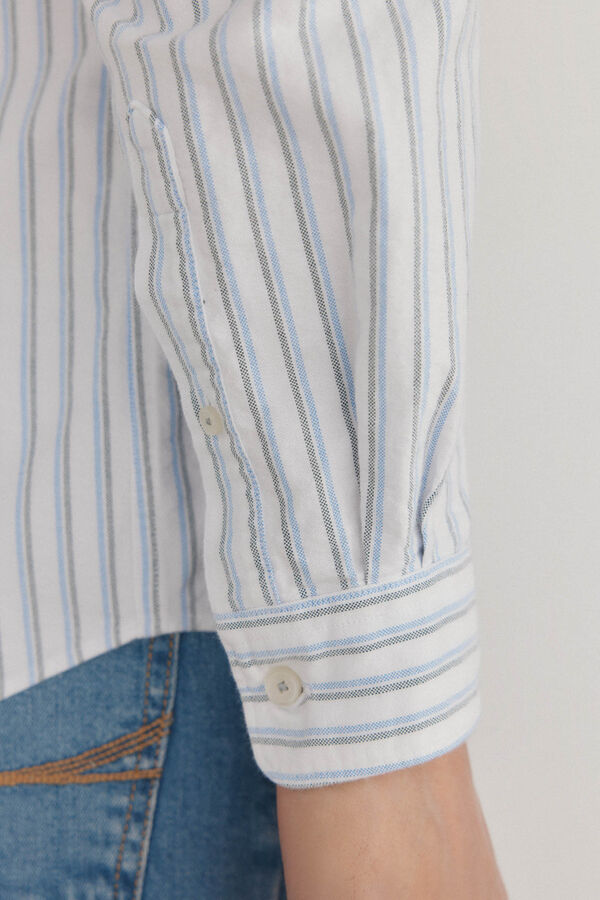 Pedro del Hierro Camisa iconic oxford de rayas Blanco