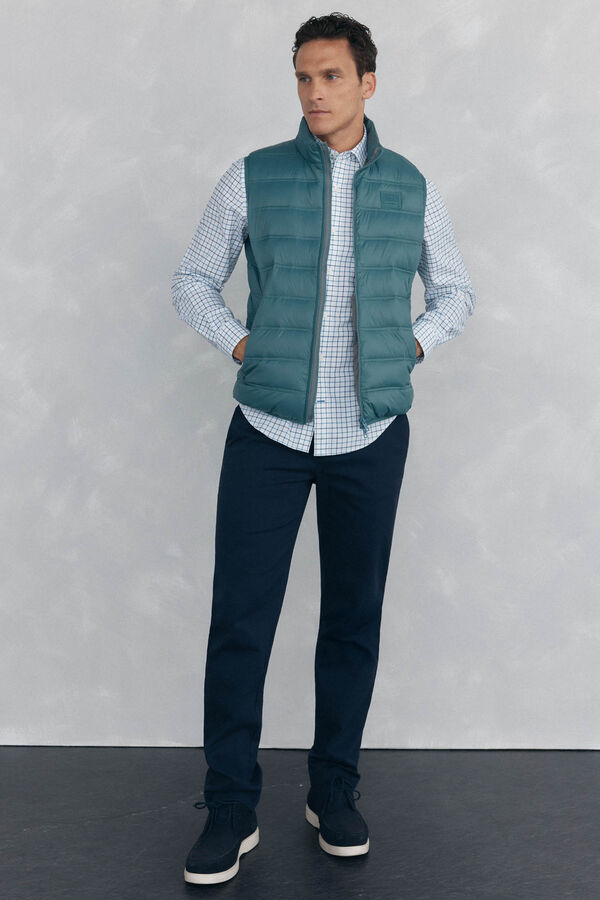 Pedro del Hierro Camisa non iron oxford cuadros Azul