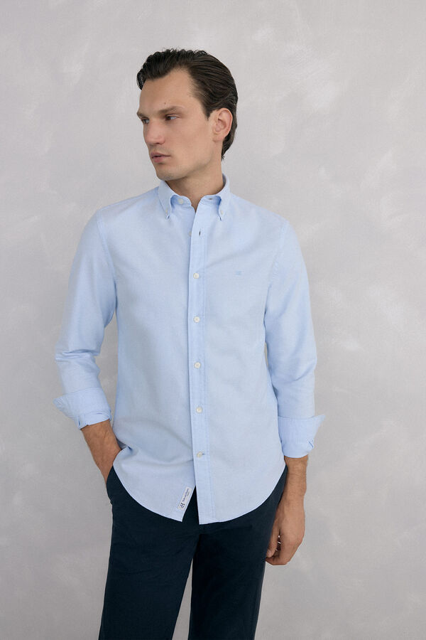 Pedro del Hierro Camisa iconic oxford liso Azul