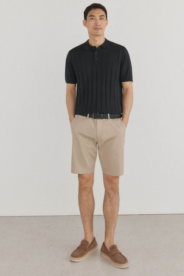 Pedro del Hierro Su&eacute;ter polo premium de manga corta de algod&oacute;n Negro