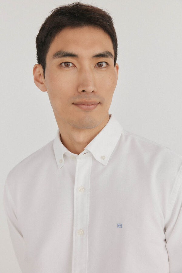 Pedro del Hierro Camisa iconic oxford liso Blanco