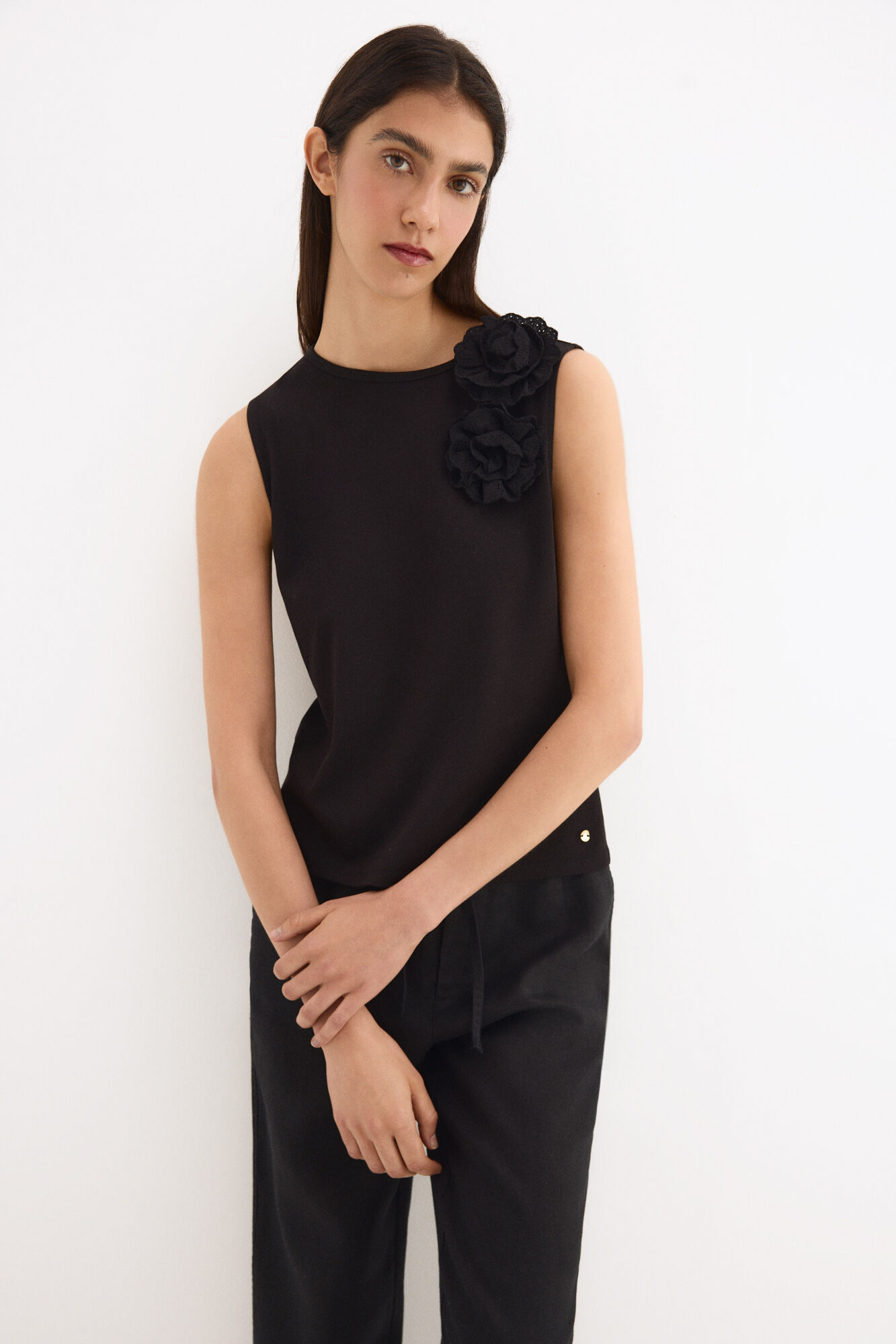 Pedro del Hierro Camiseta sin mangas aplique hombro