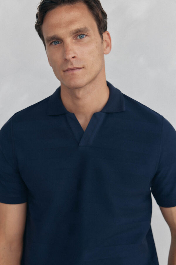 Pedro del Hierro Polo de jacquard Azul