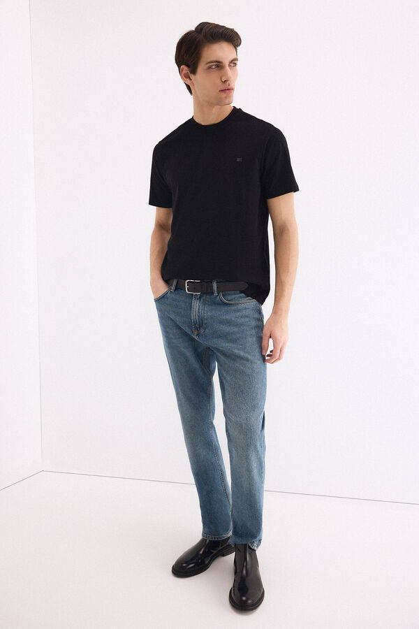 Pedro del Hierro Camiseta b&aacute;sica logo Negro