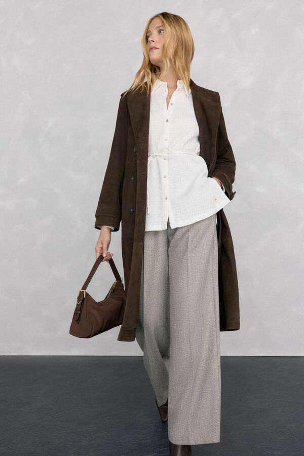 Pedro del Hierro Camisa con cuello de textura Blanco