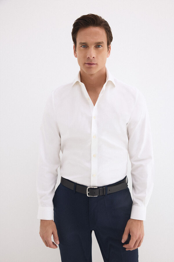 Pedro del Hierro Camisa vestir lisa non iron + antimanchas Blanco