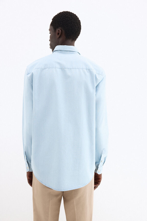 Pedro del Hierro Camisa denim tejido italiano Azul