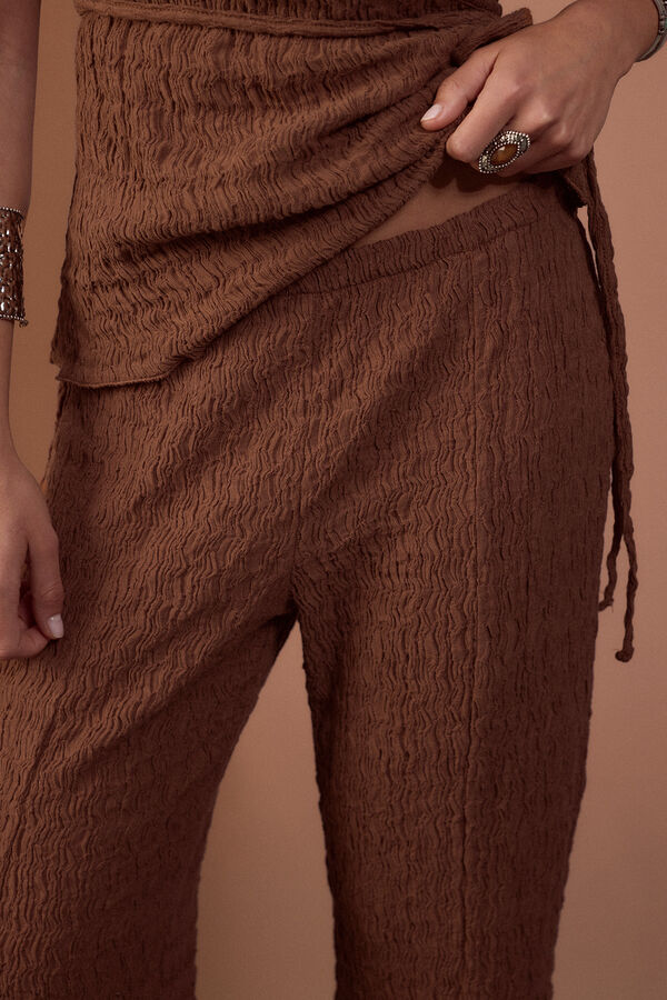 Slowlove Pantal&oacute;n campana de punto Marr&oacute;n