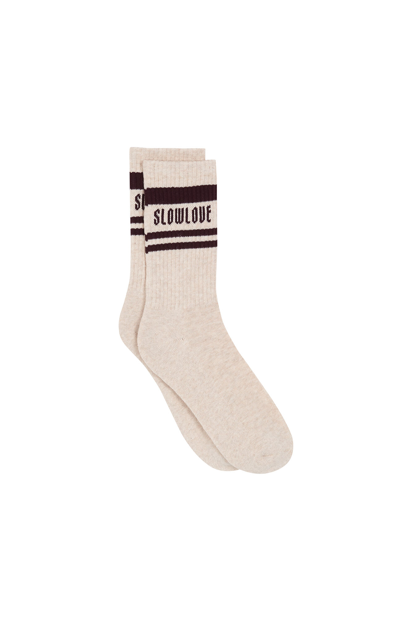 Slowlove Calcetines de rayas con logo