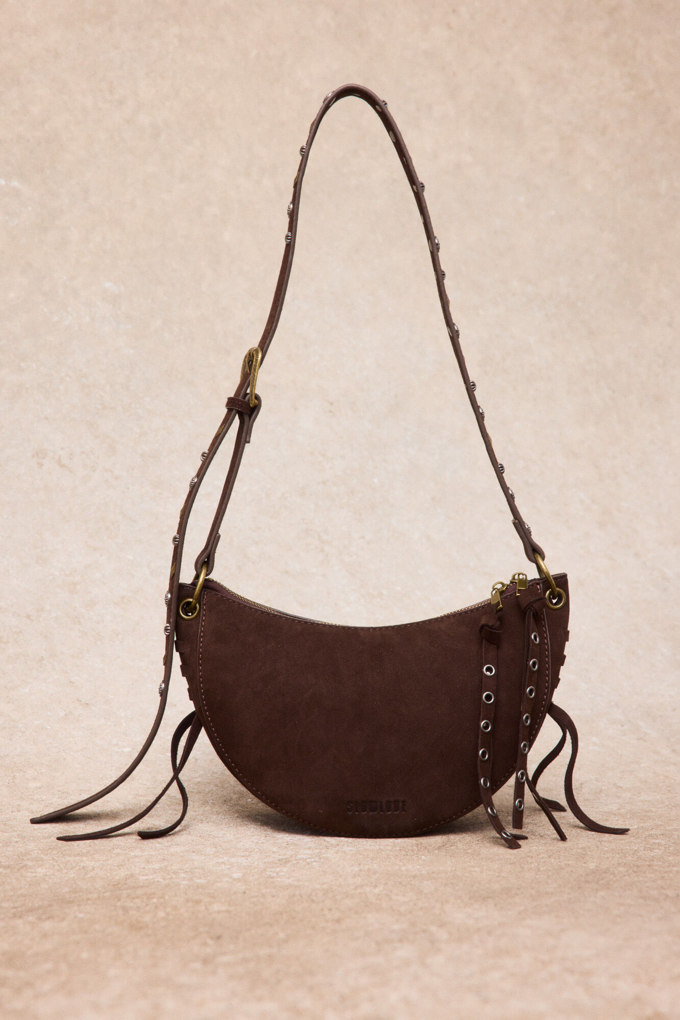 Slowlove Bolsa de piel media luna
