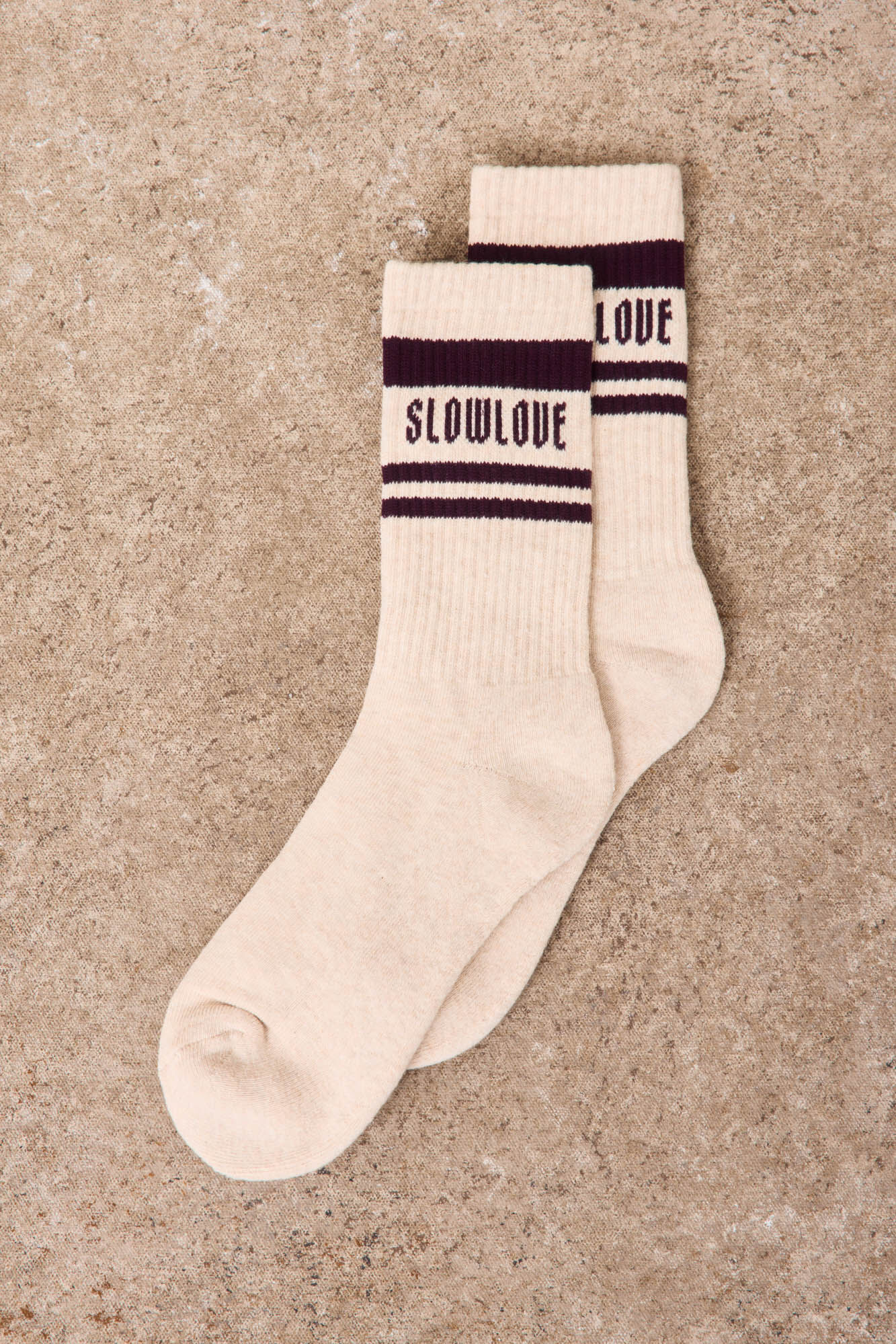 Slowlove Calcetines de rayas con logo