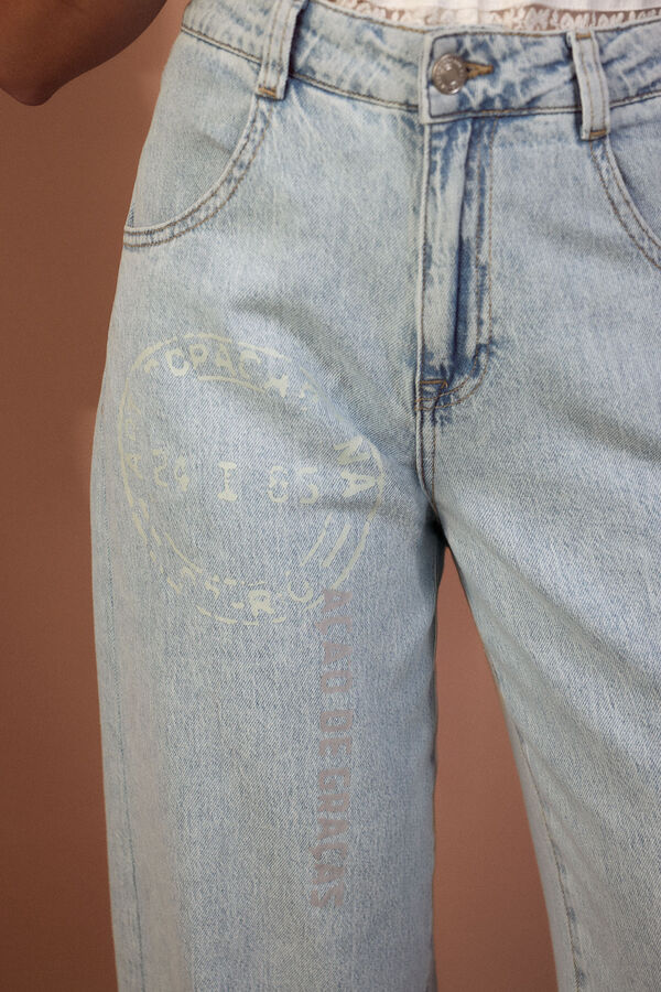 Slowlove Jeans Barrel Estampado Azul