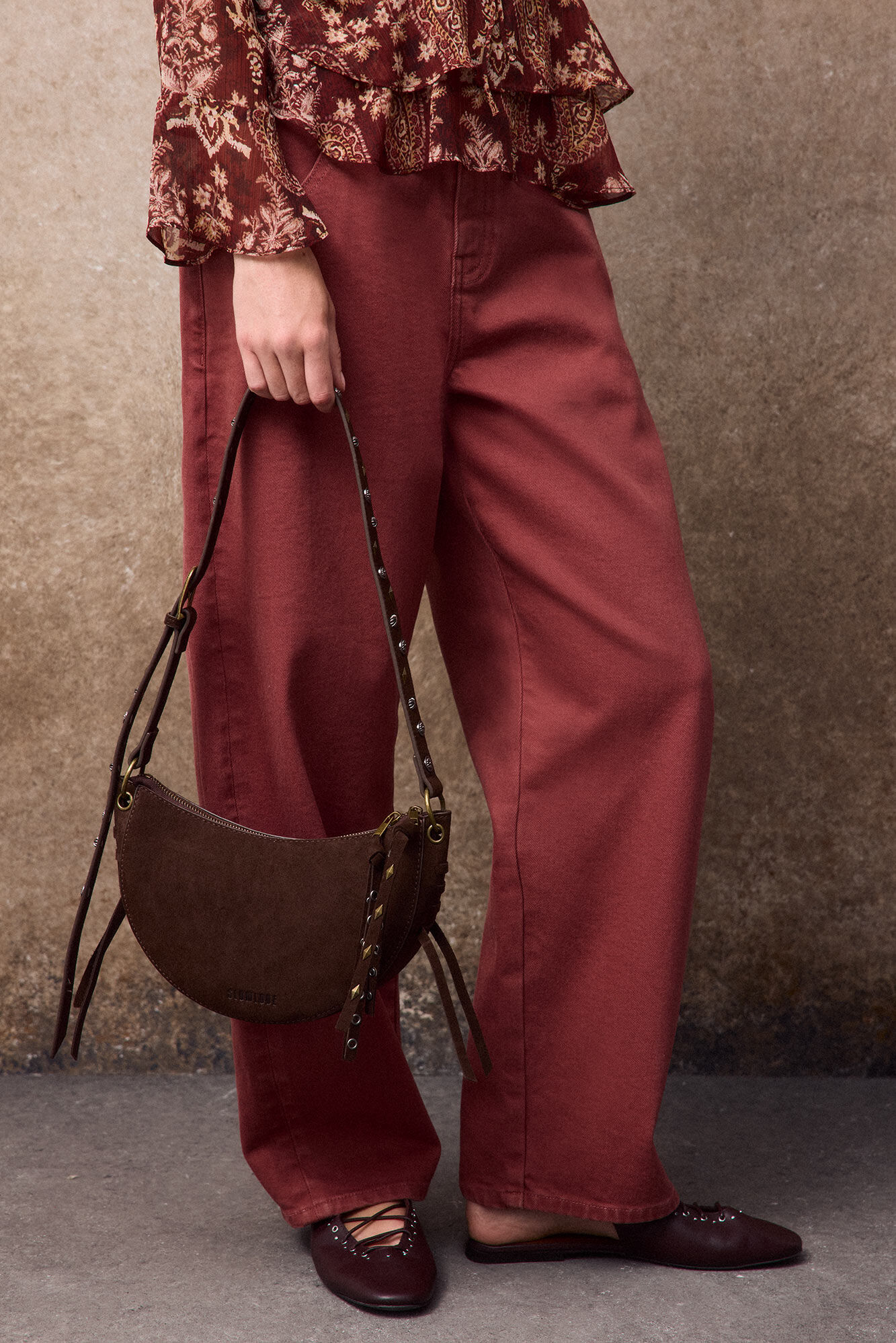 Slowlove Bolsa de piel media luna
