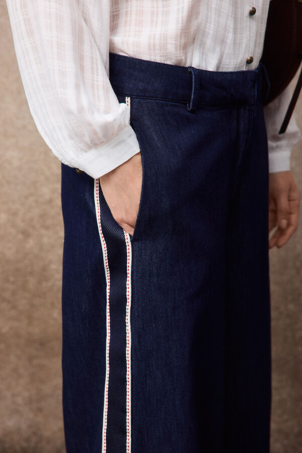 Slowlove Jeans con cinta lateral Azul