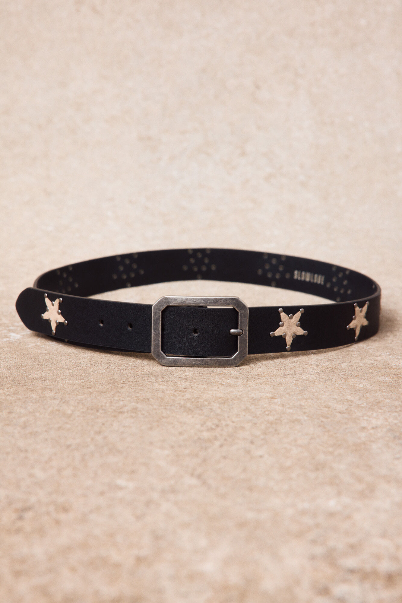 Slowlove Cintur&oacute;n de piel con estrellas