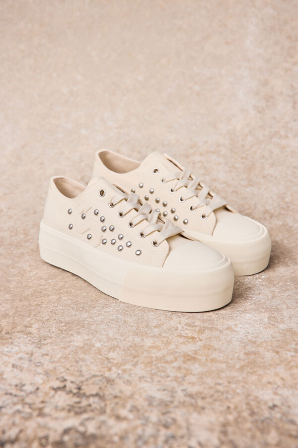 Slowlove Sneaker de cuadros Marfil