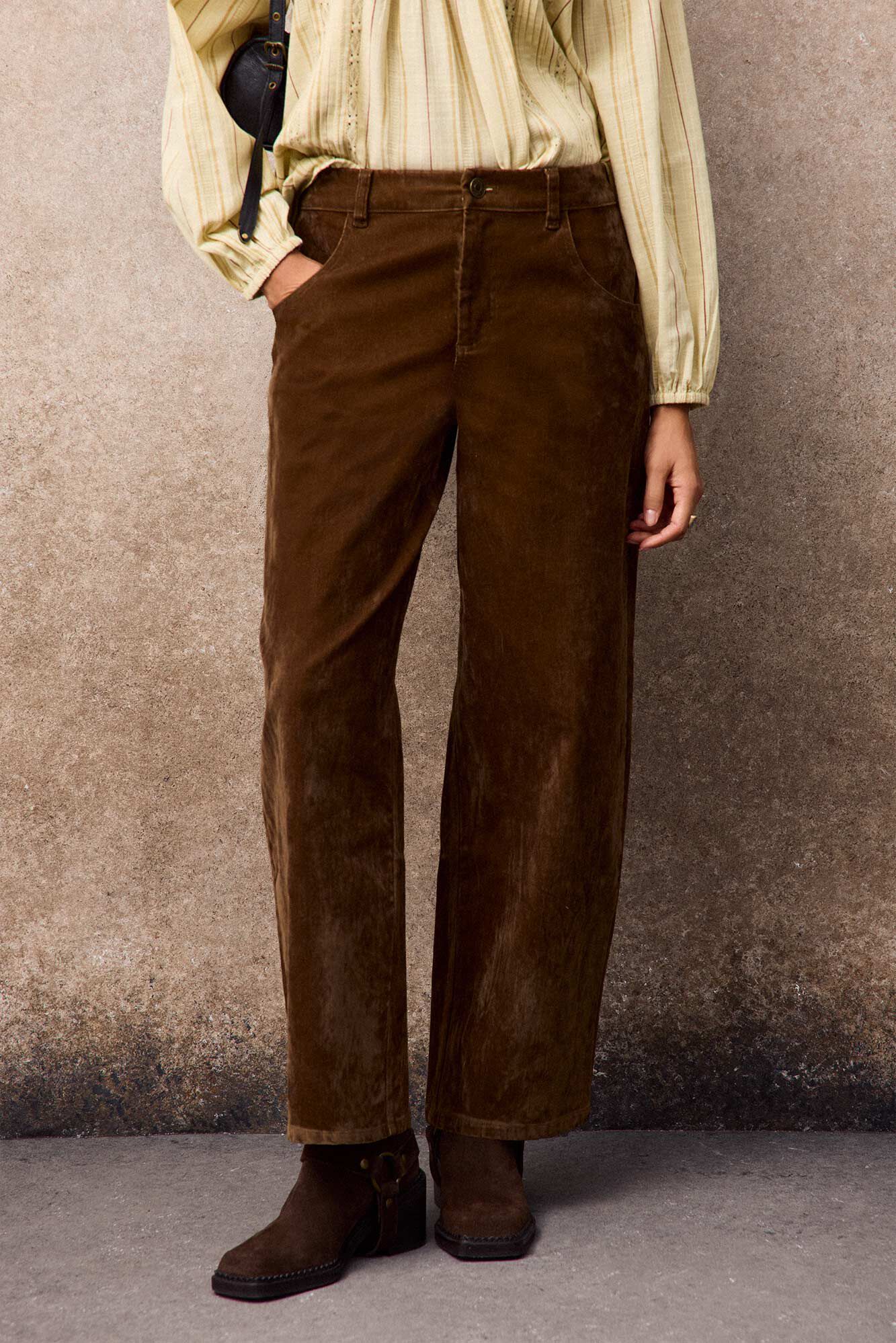 Slowlove Jeans barrel de terciopelo