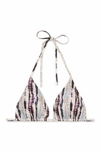 Women'secret Top de bikini triangular de cortina estampado tie-dye caf&eacute;