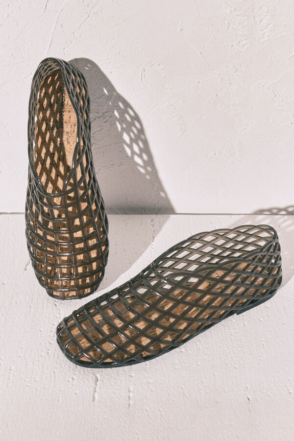 Women'secret Sandalias jelly efecto red negras negro