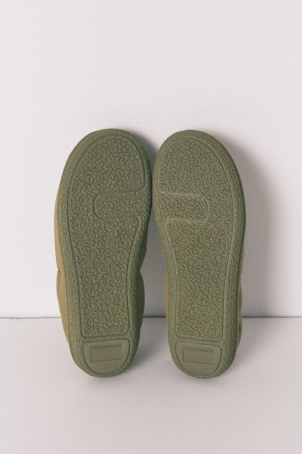 Women'secret Pantuflas mocas&iacute;n verde kaki