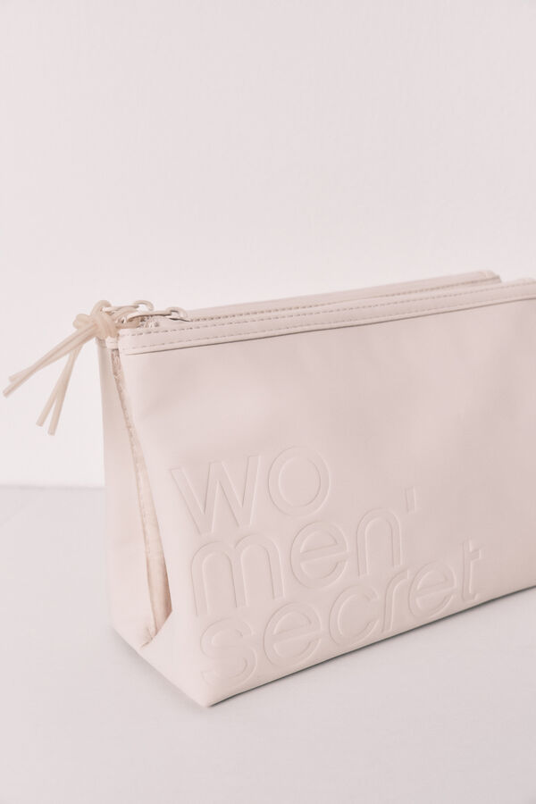 Women'secret Neceser mediano cartera doble blanco marfil